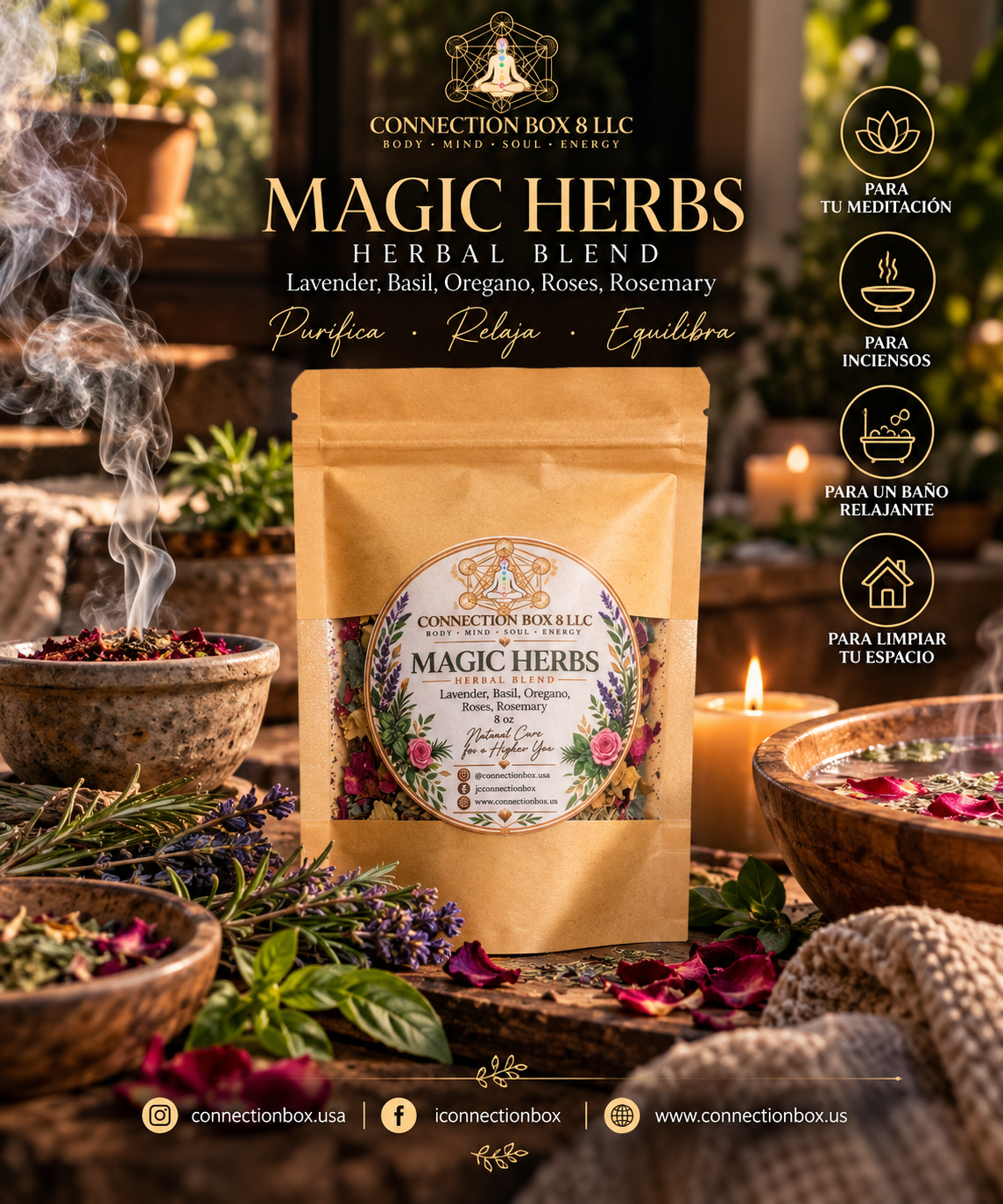 MAGICAL HERBS (incense – herbal baths)